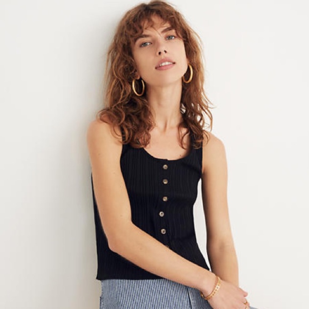 Madewell Ribbed Button-Front Tank